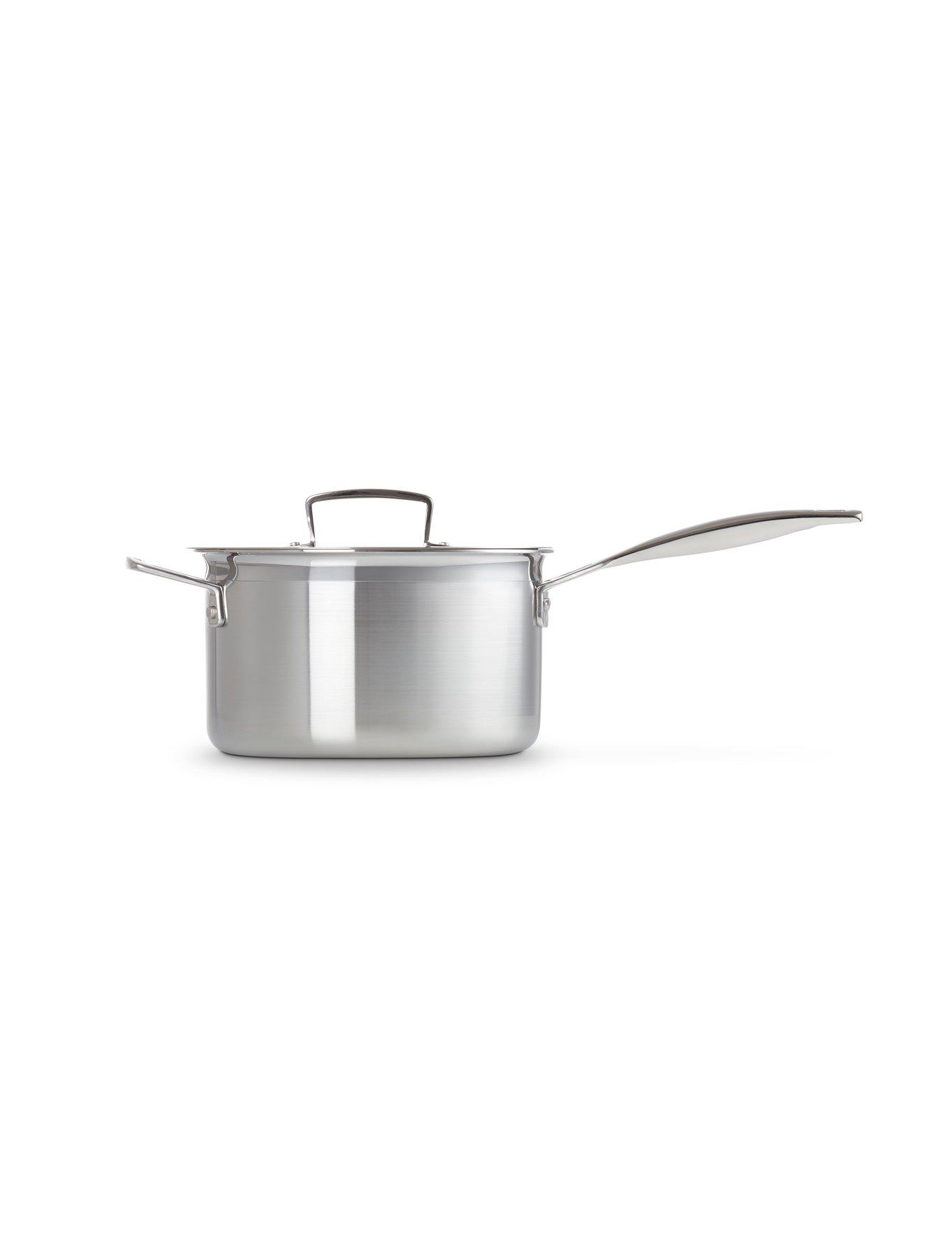  image of le-creuset-classic-3-ply-stainless-steel-saucepan-20cm