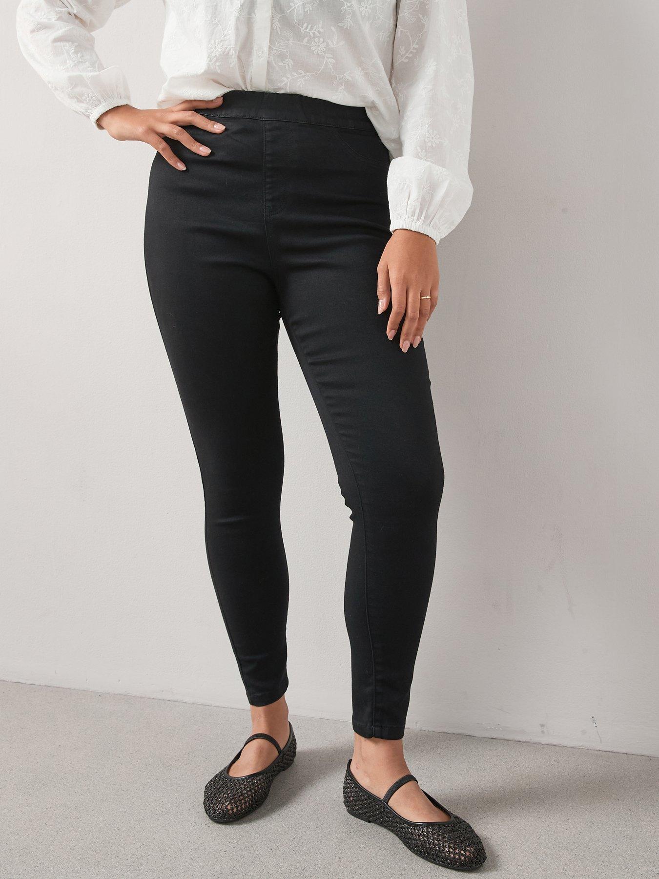  image of v-by-very-curve-high-waist-stretch-denim-jegging-black
