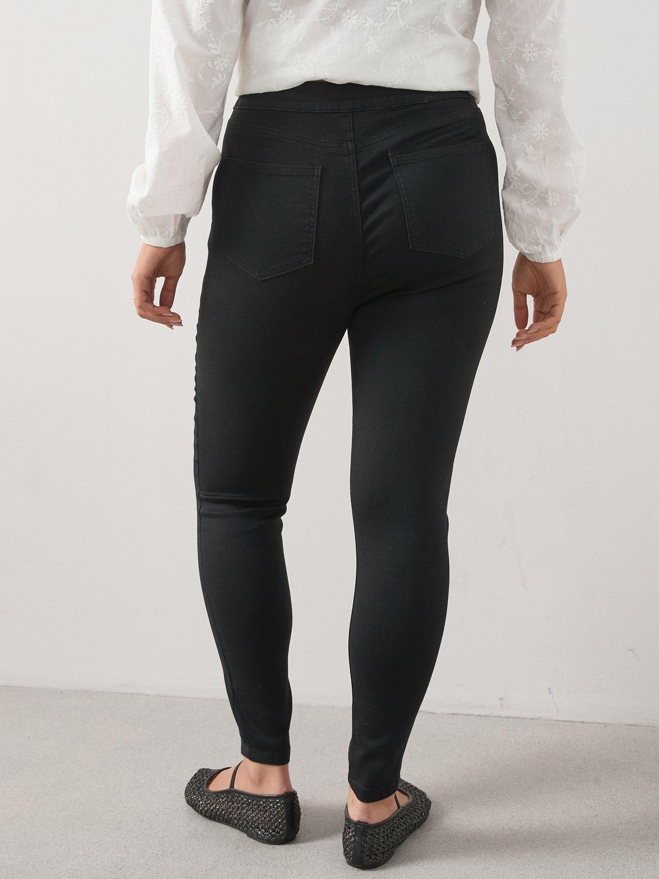  image of v-by-very-curve-high-waist-stretch-denim-jegging-black