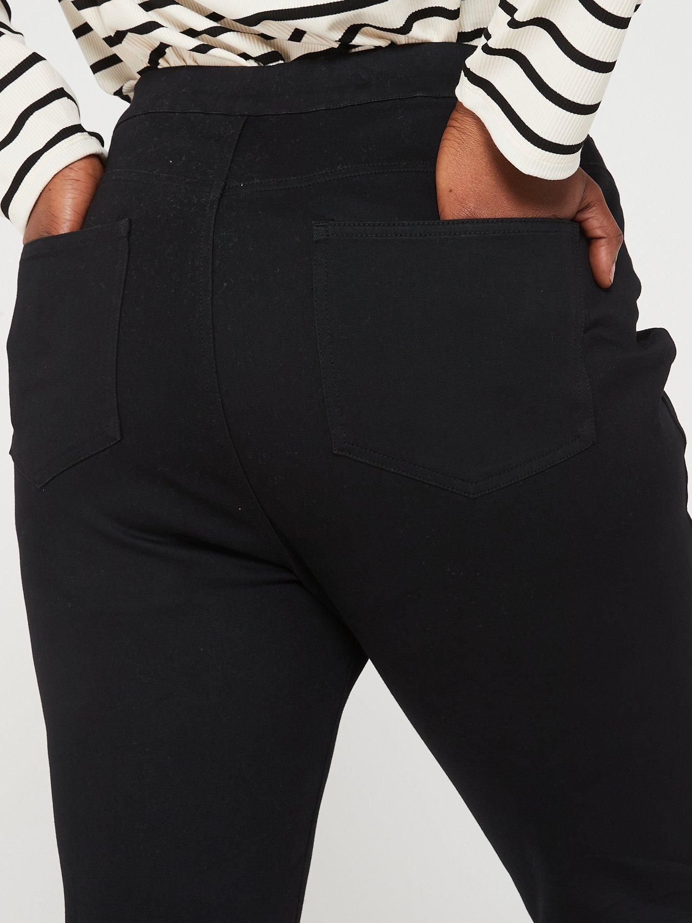  image of v-by-very-curve-high-waist-stretch-denim-jegging-black
