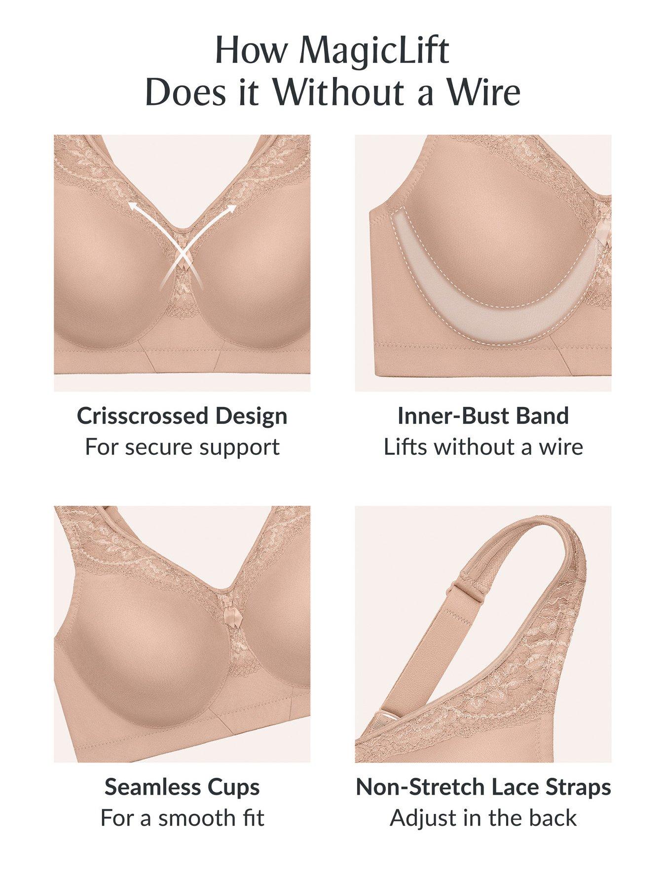  image of glamorise-magiclift-seamless-everyday-bra-white