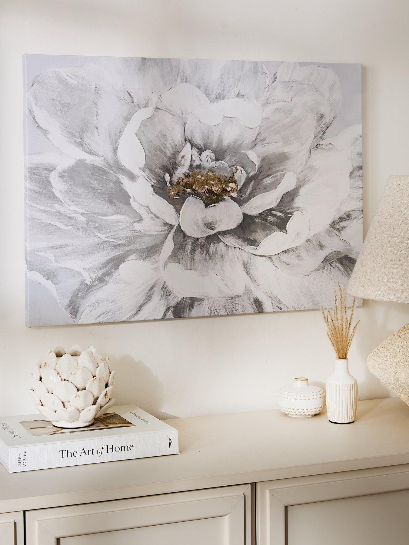 The Very Collection Printed Canvas Large White Flower 50x70cm