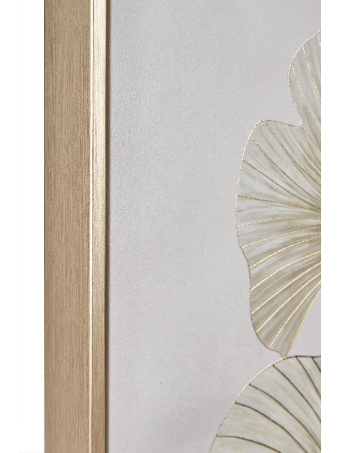  image of very-home-capped-canvas-with-gold-foil-green-gingko-leaf-50x70cm
