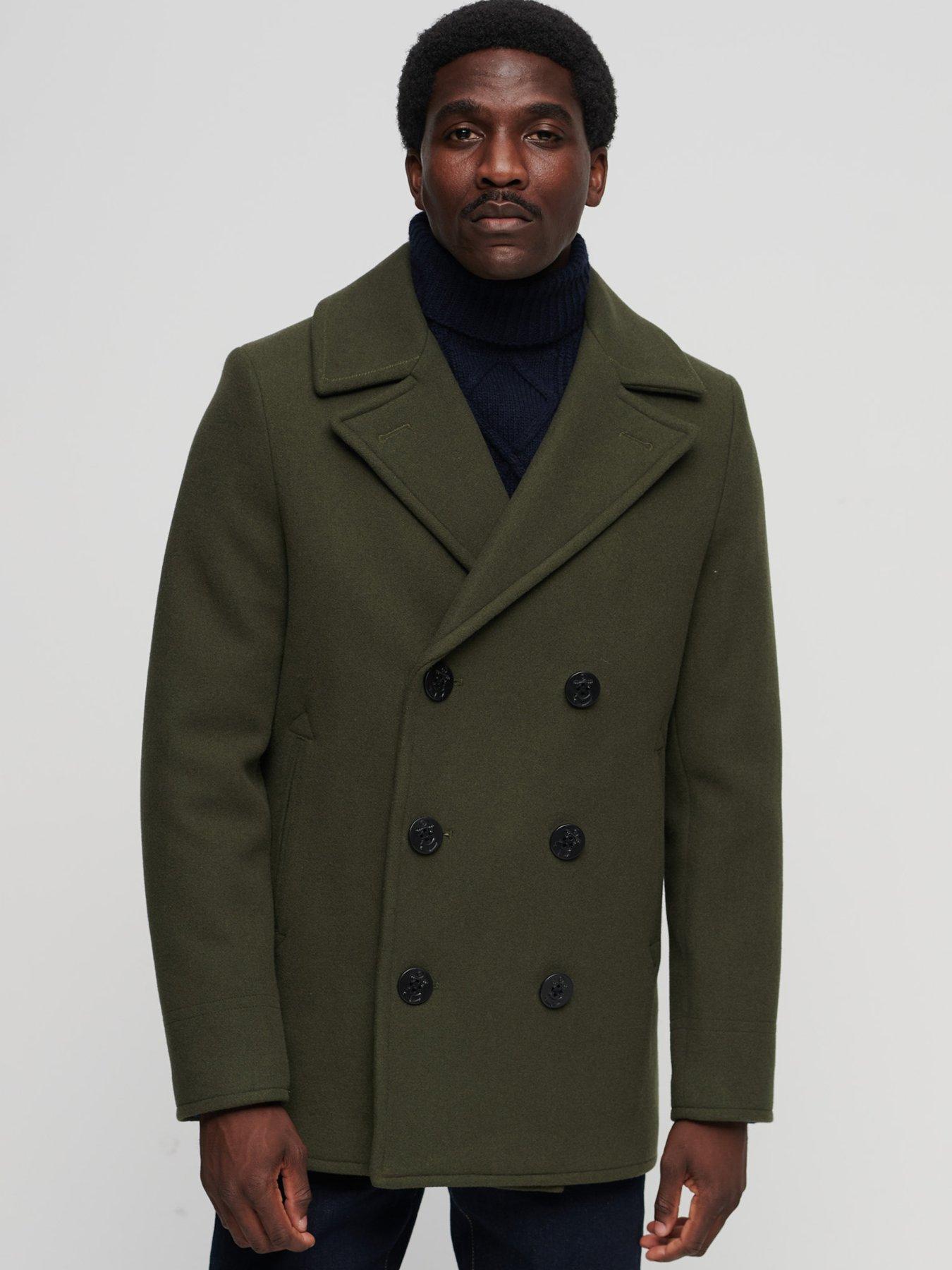 Very Man Faux Wool Funnel Neck Coat - Dark Grey