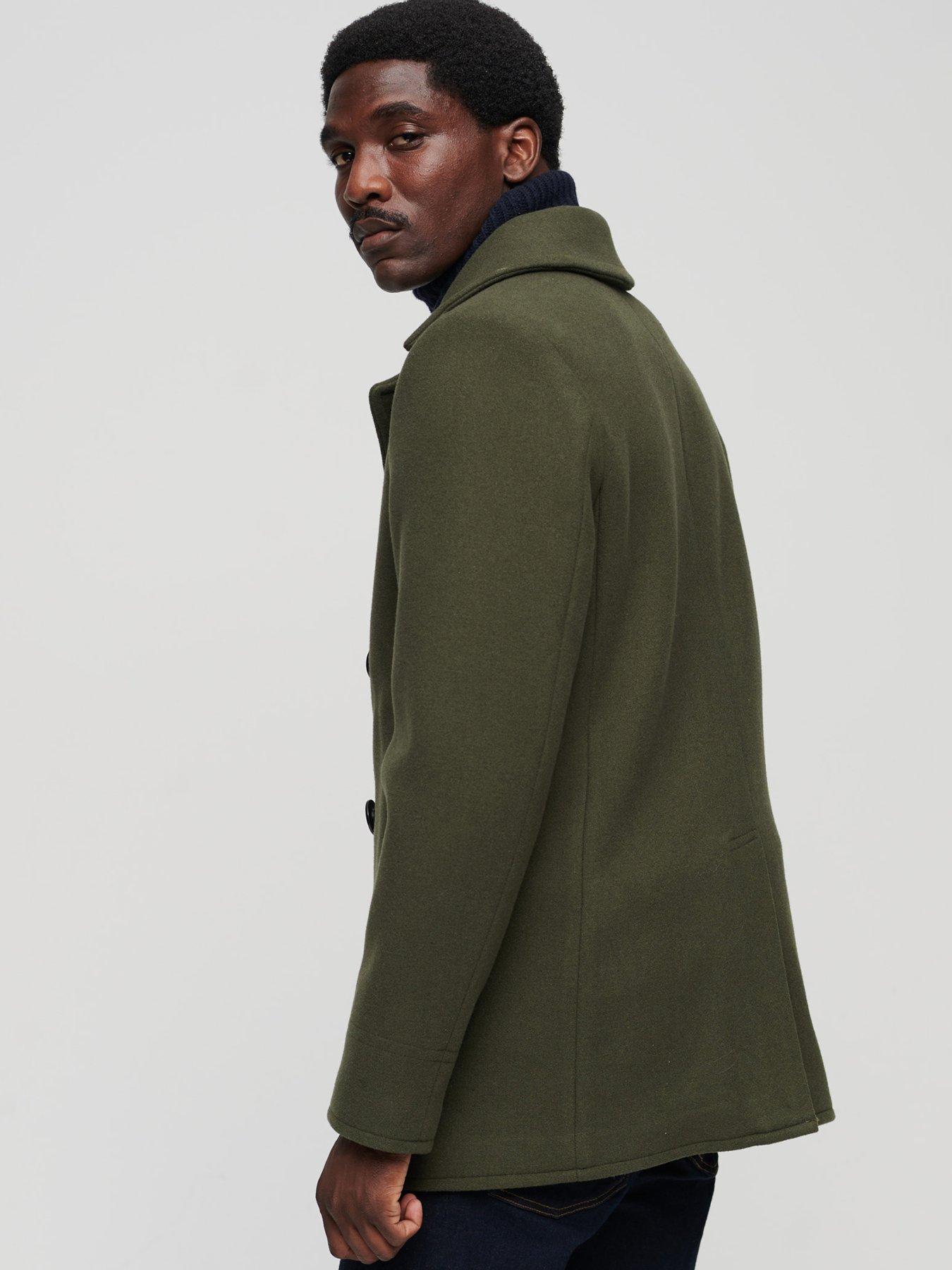 Dark green clearance wool coat mens