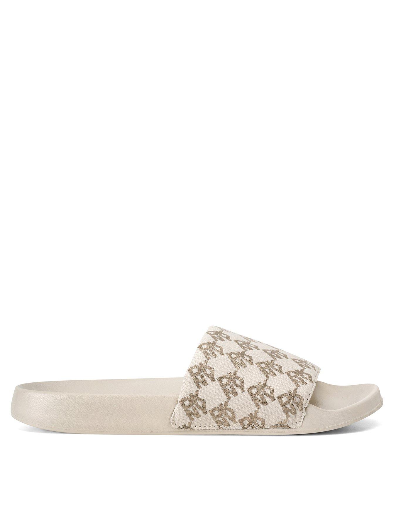  image of dkny-zella-flat-slide-chino
