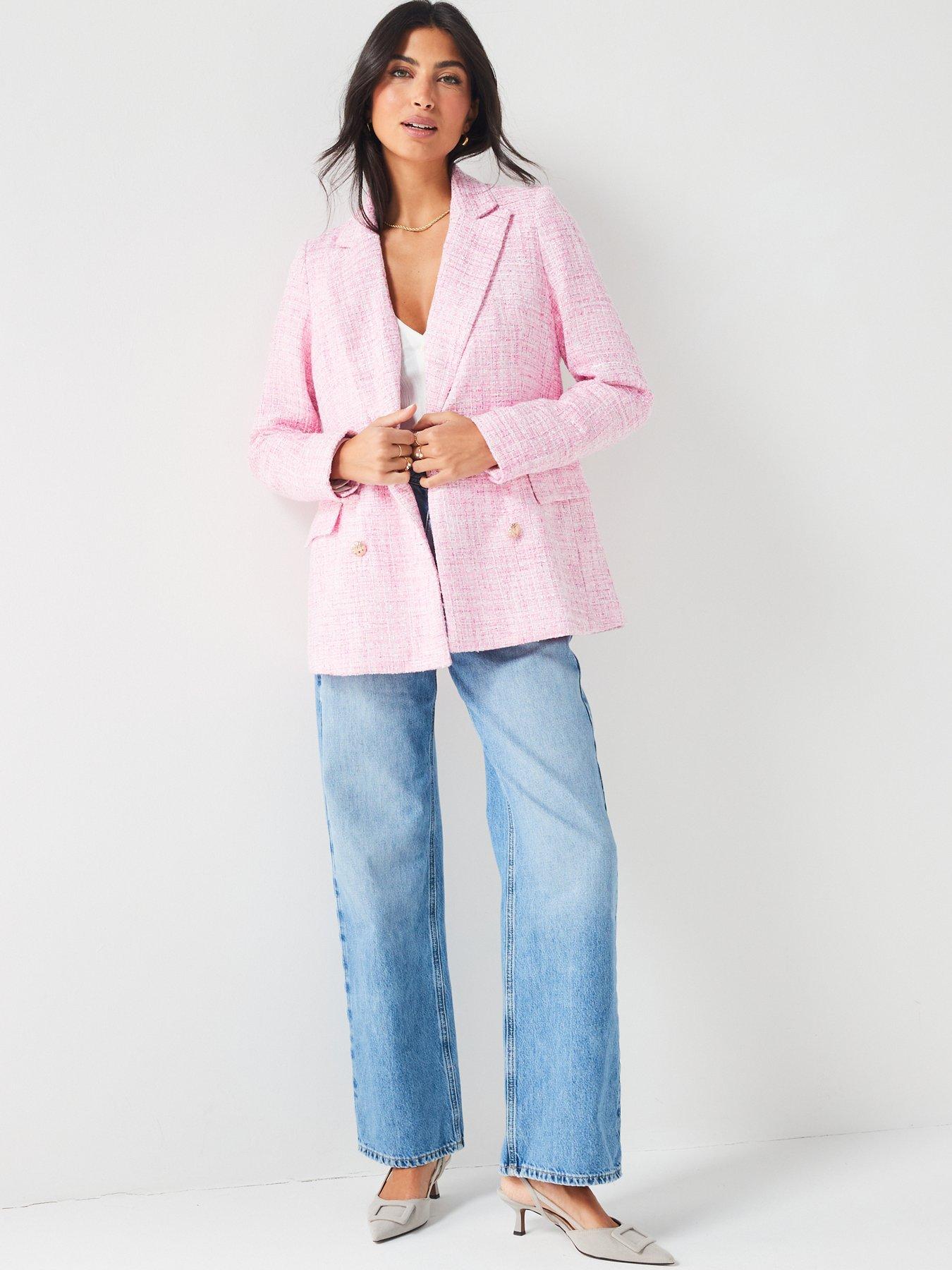 V by Very Pink Boucle Blazer