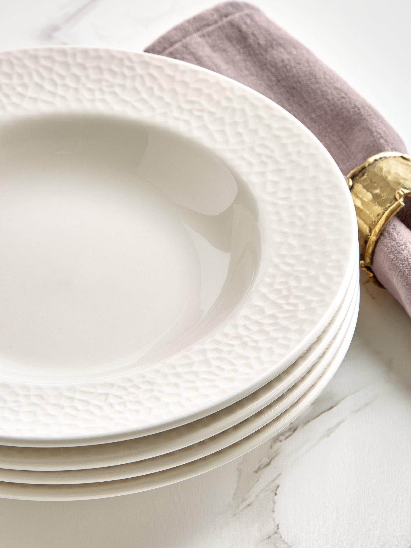  image of very-home-arles-hammered-set-of-4-pasta-bowls-in-cream