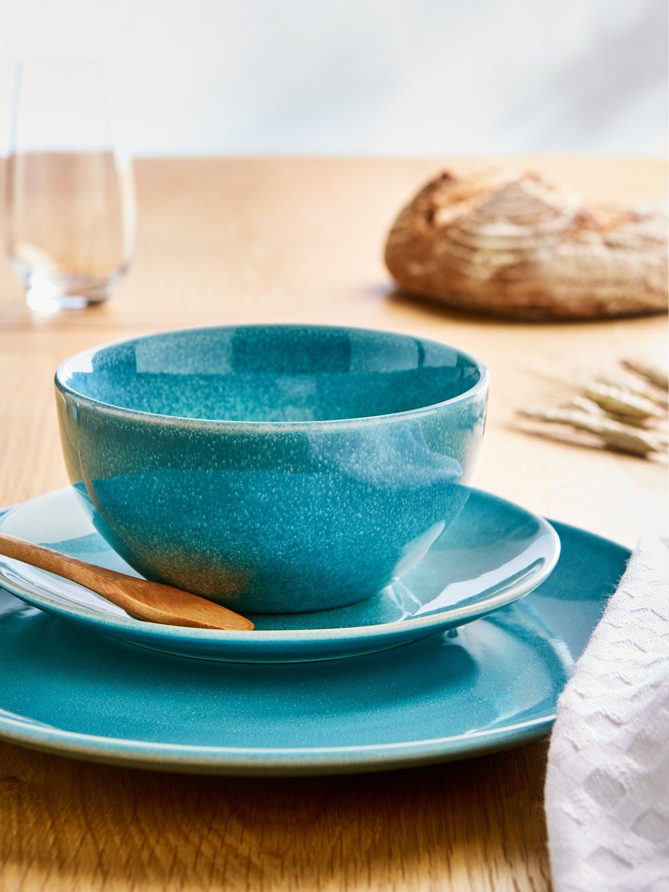 Very Home Blue Rennes Reactive Glaze 12-Piece Dinner Set Littlewoods