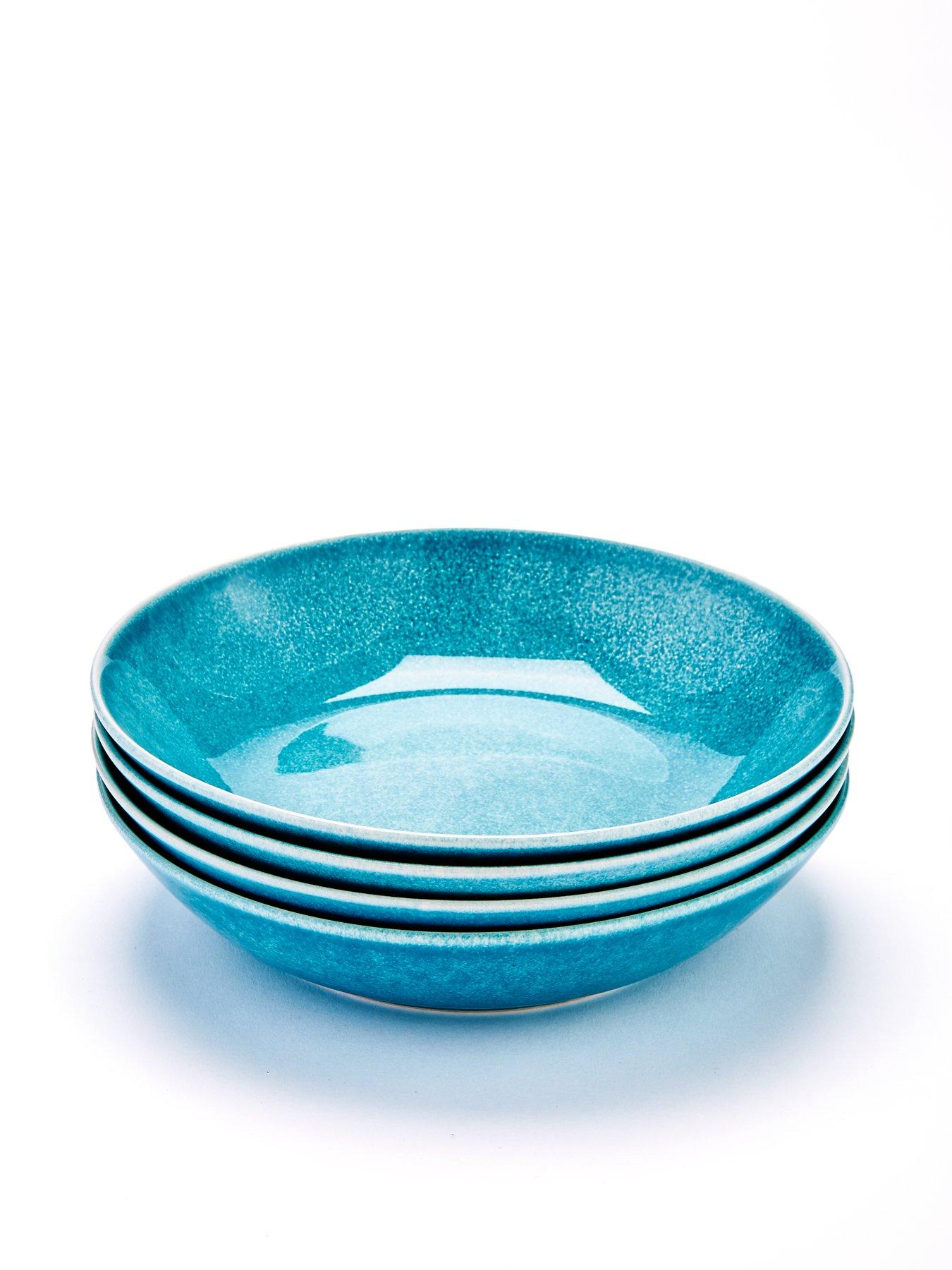 Image 3 of 3 of The Very Collection Blue Rennes Reactive Glaze Set of 4 Pasta Bowls