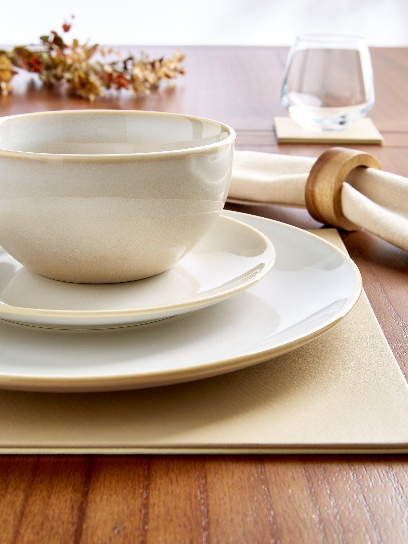 Very Home Natural Rennes Reactive Glaze 12-Piece Dinner Set