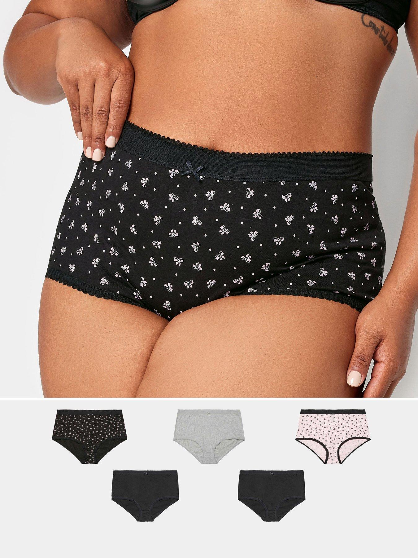 DISOLVE Cotton Panties High-Rise Women Underwear Comfortable Breathable  Lingerie Control Waist Female Briefs Pack of 3 Plus Size (40 Till 44)  Assorted