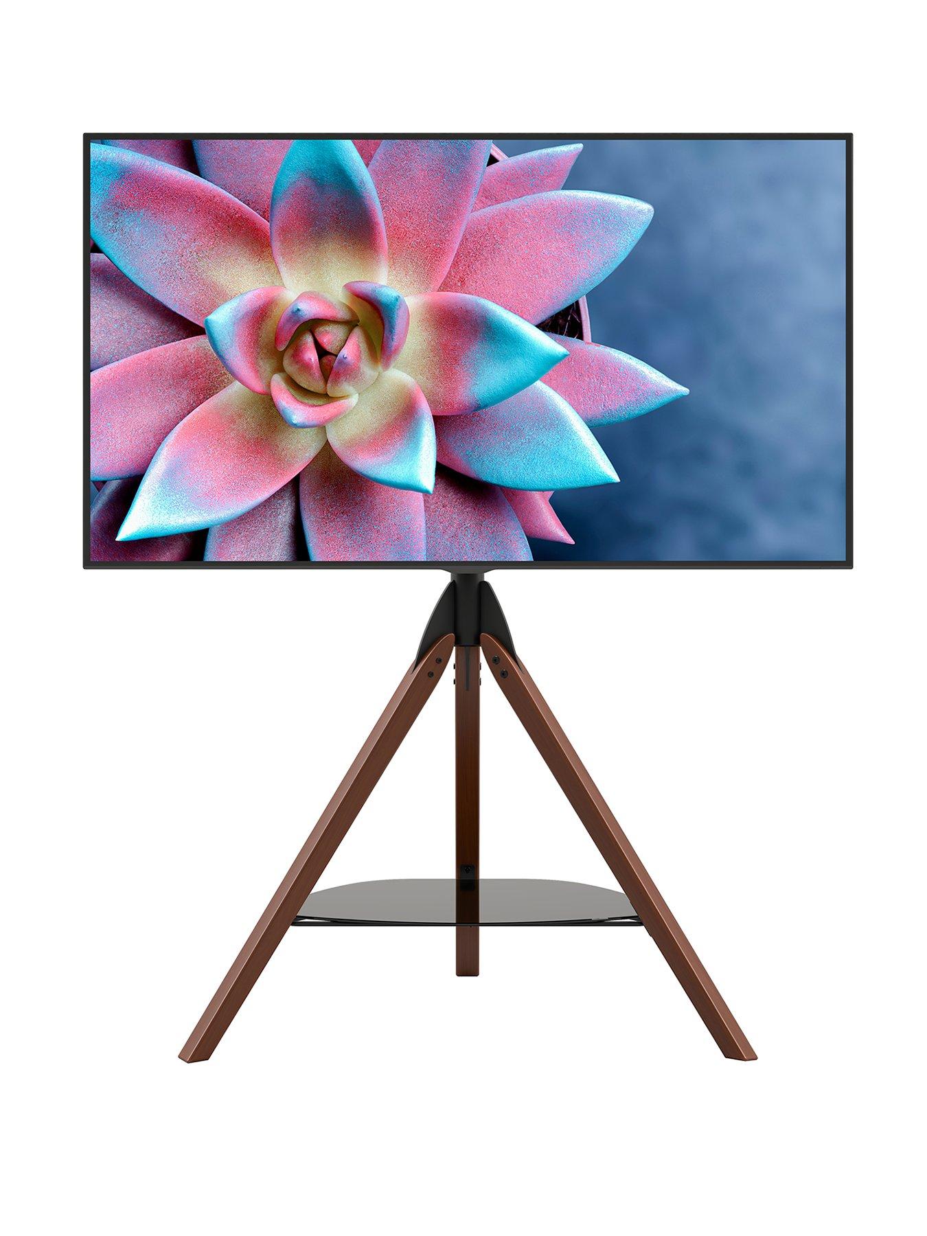  image of avf-hoxton-tripod-tv-stand-for-tvs-32-70-dark-wood