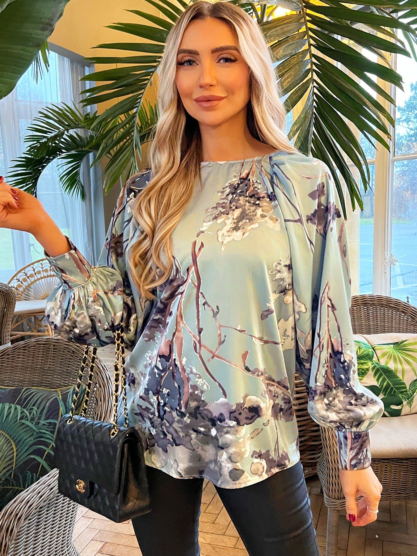 AX Paris Printed Shell Top - Blue | Littlewoods