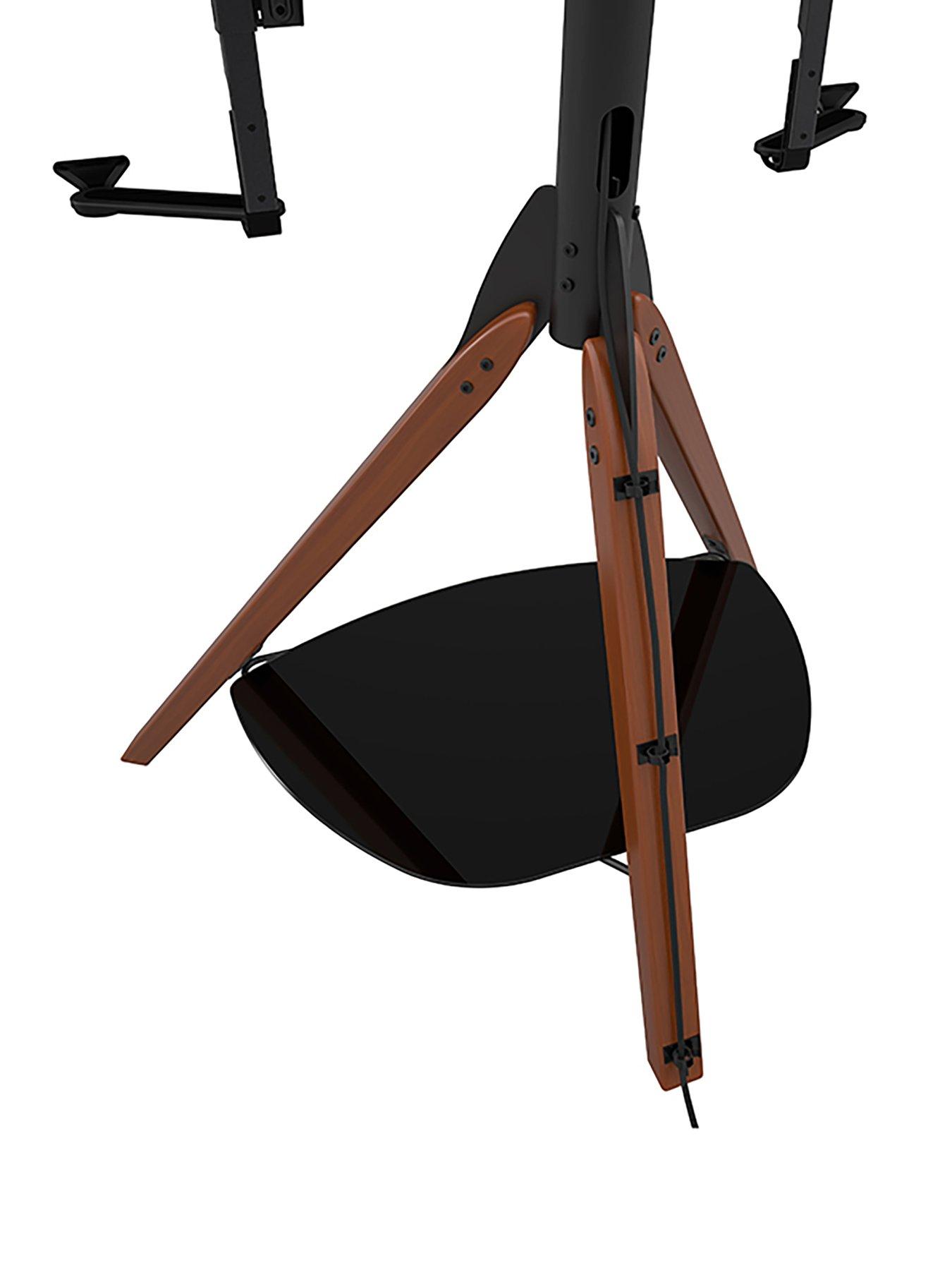  image of avf-hoxton-tripod-tv-stand-with-soundbar-mounting-kit-for-tvs-32-70-dark-wood