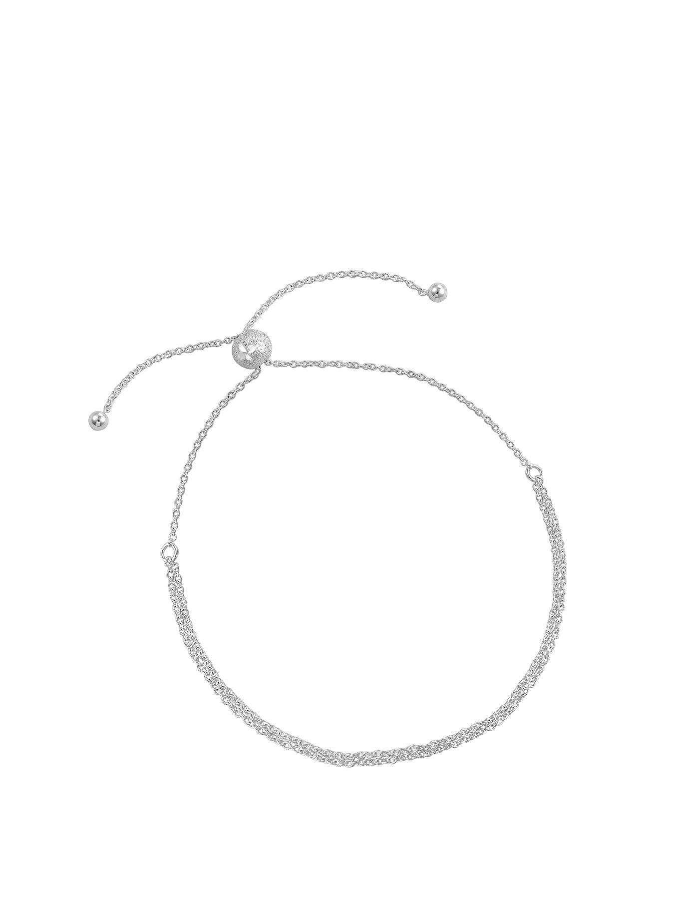 Image 1 of 4 of The Love Collection Sterling Silver Double Chain Toggle Bracelet