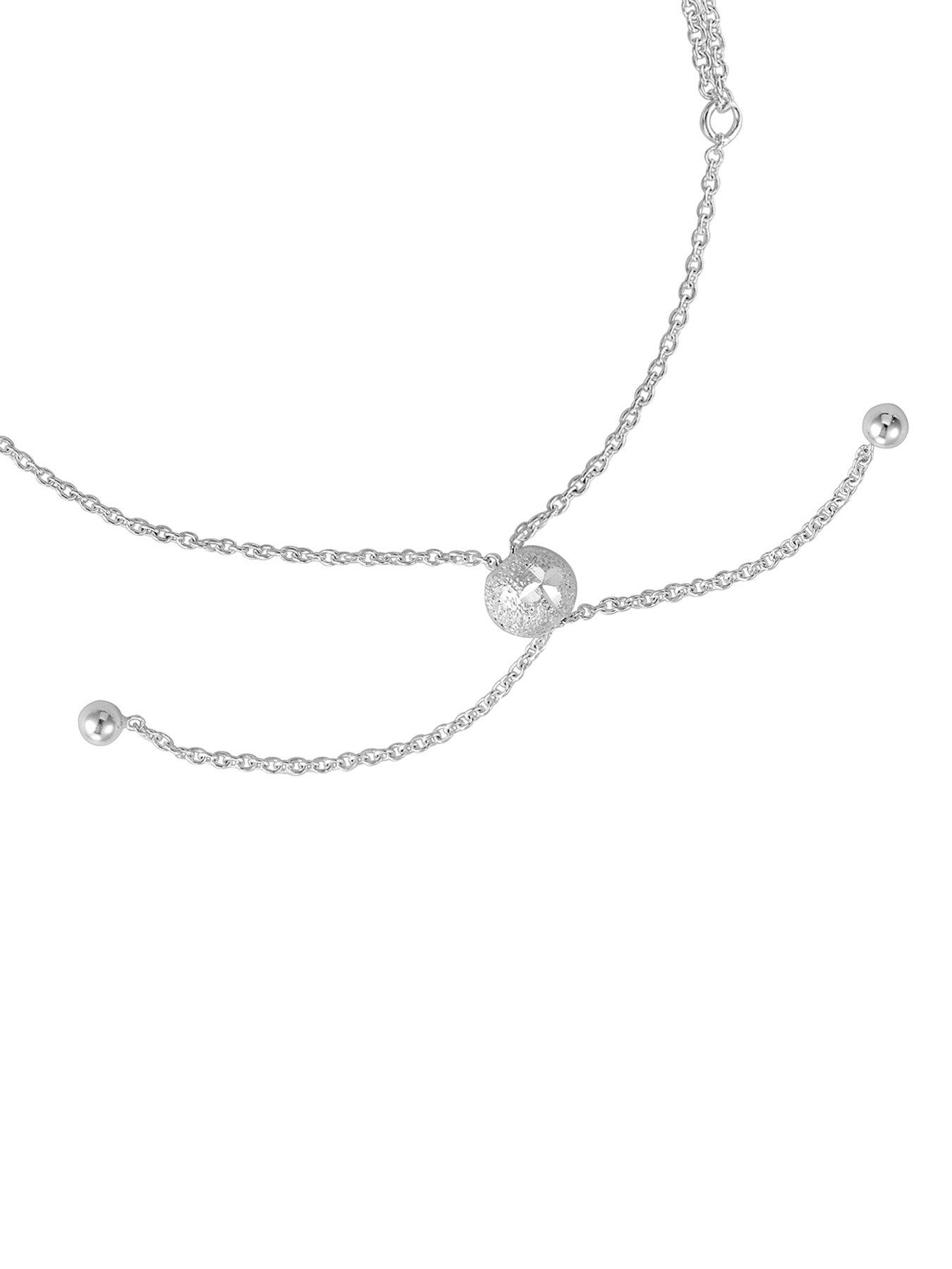 Image 3 of 4 of The Love Collection Sterling Silver Double Chain Toggle Bracelet