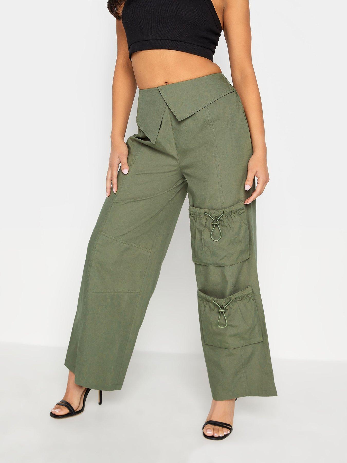 undefined Petite Fold Over Cargo Khaki