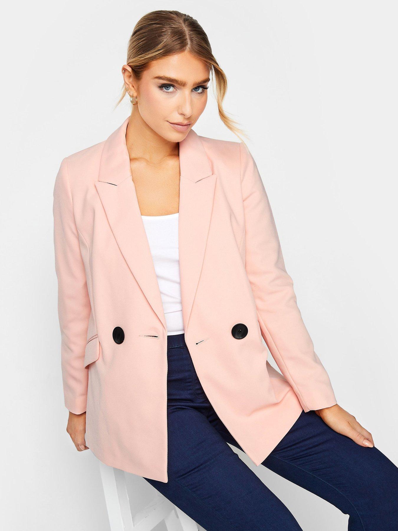 undefined Button Detail Tailored Jacket - Pink