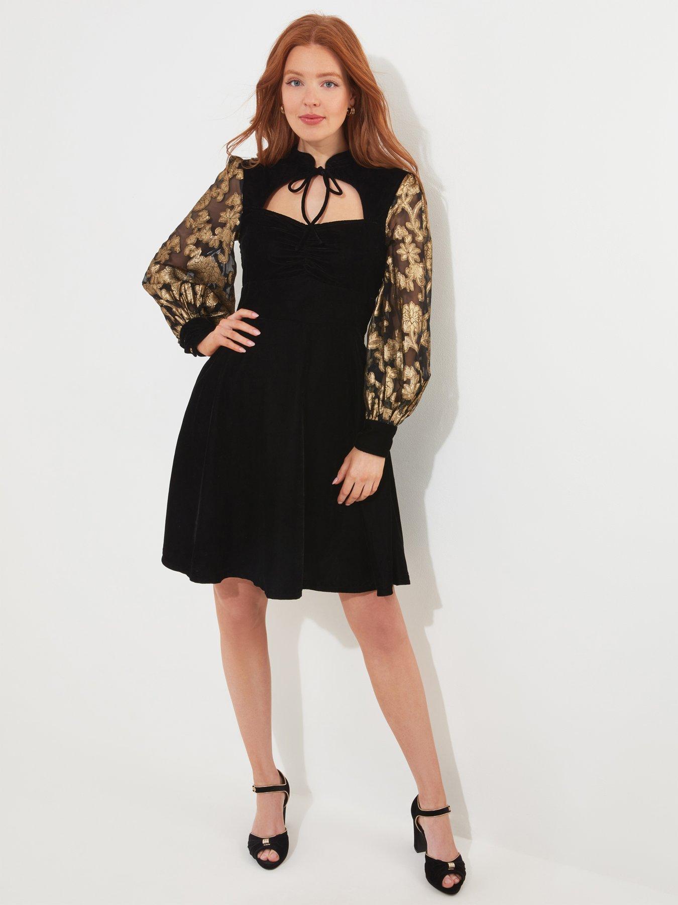 Joe Browns Celeste Velvet Dress - Black