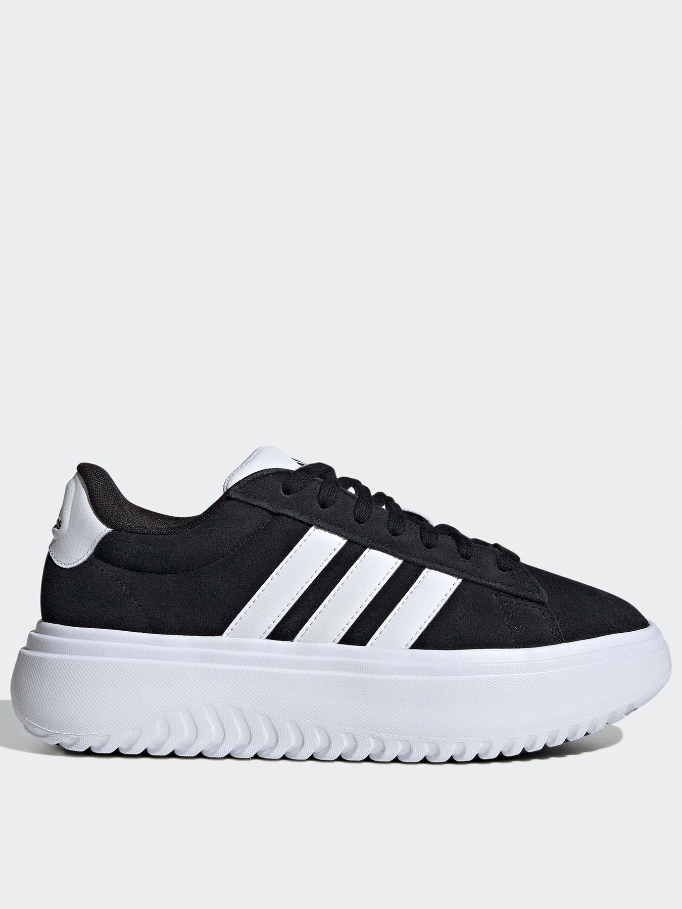 undefined Women's Grand Court Platform Suede Trainers - Black