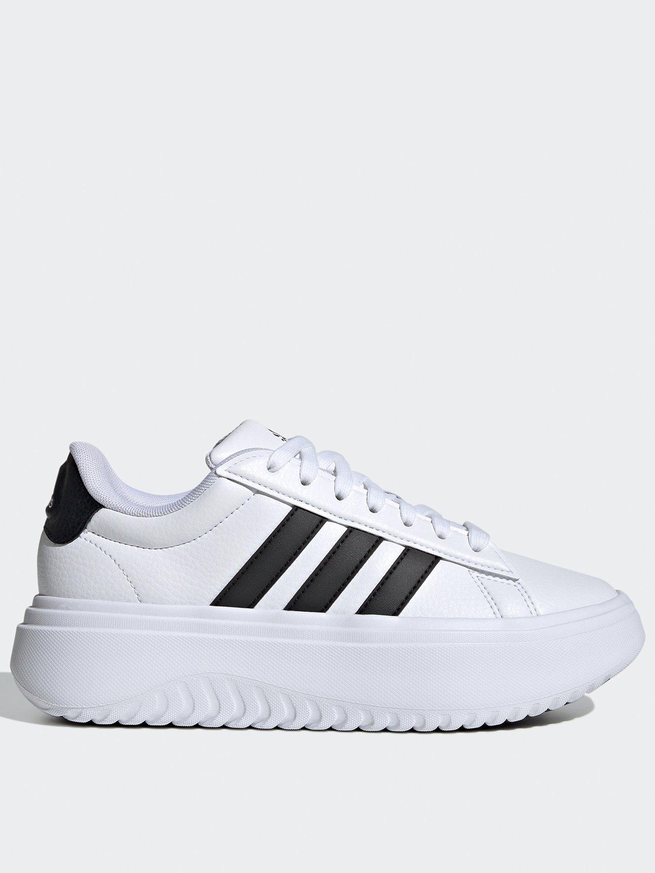 Women s Grand Court Platform Trainers White Black