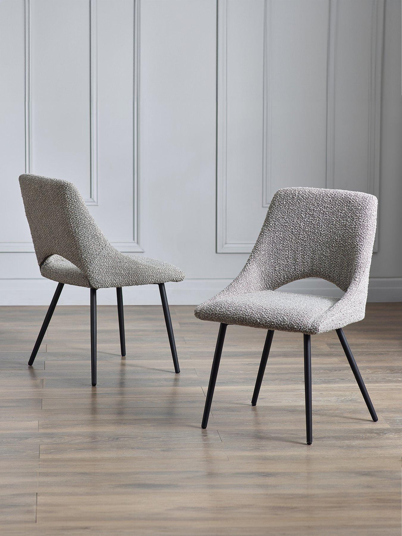 undefined Iris Set Of 2 Boucle Dining Chairs