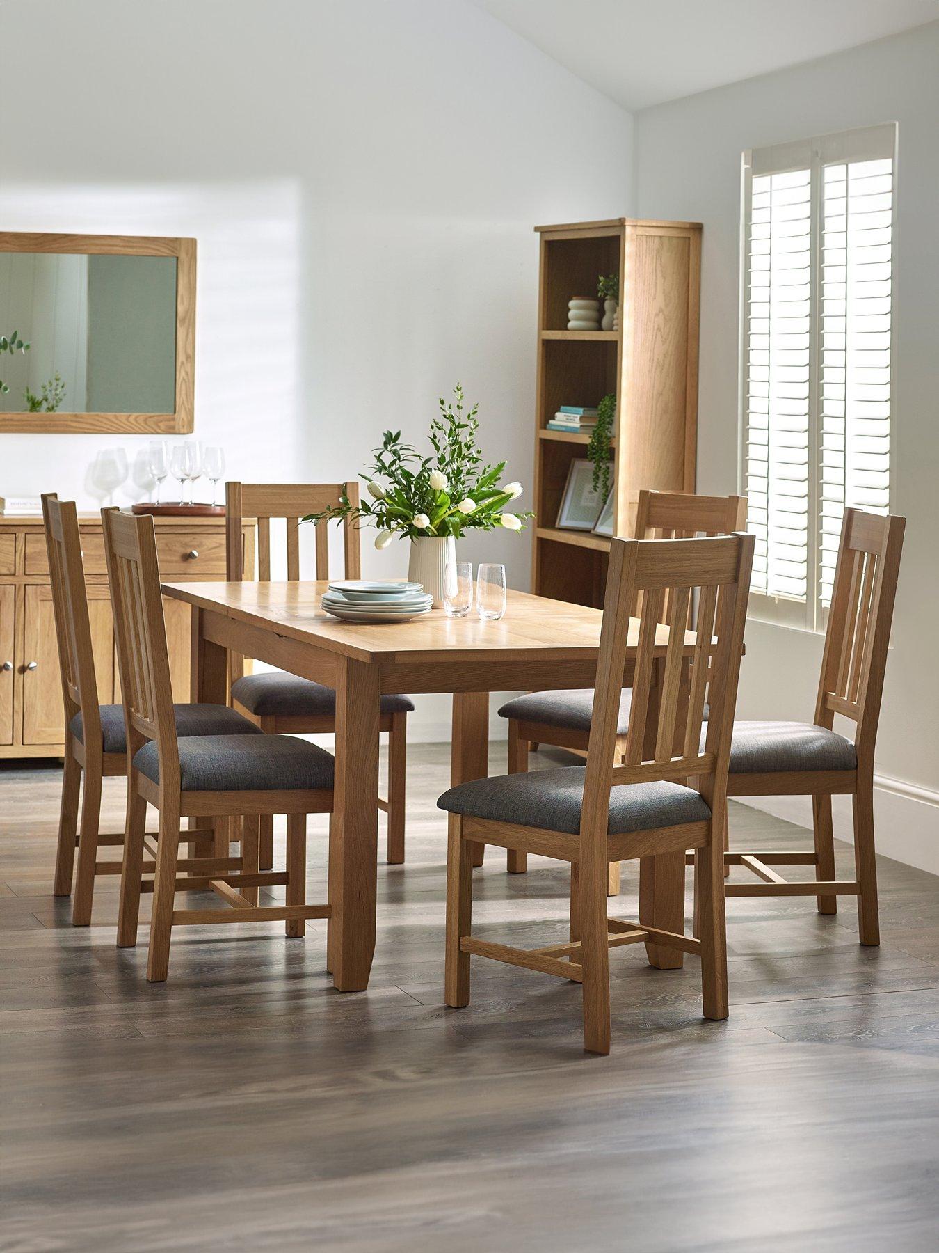 undefined Mallory Solid Oak/Oak Veneers 180 cm Extending Dining Table