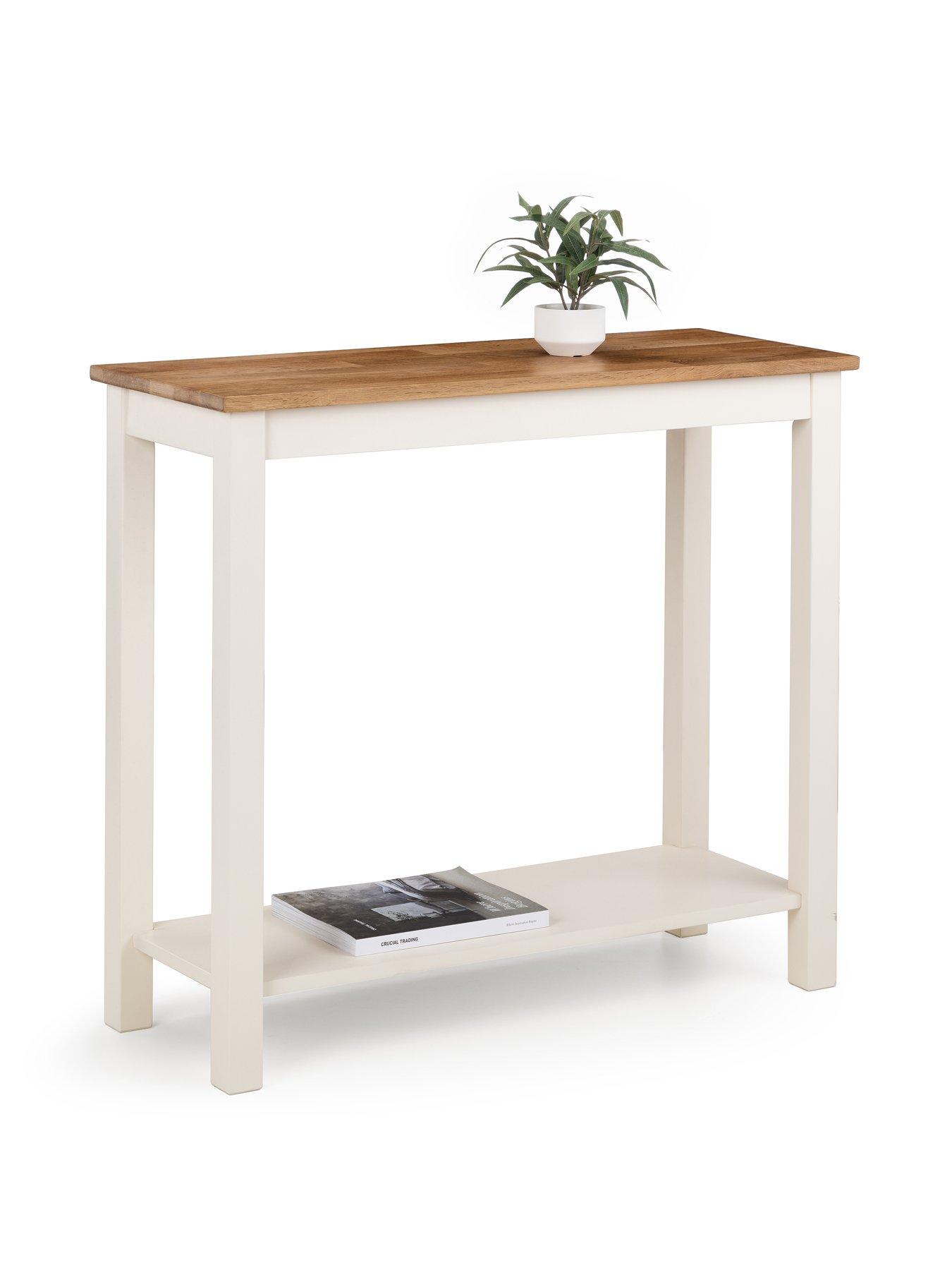 Julian Bowen Coxmoor Solid Oak Console Table - Oak/Ivory