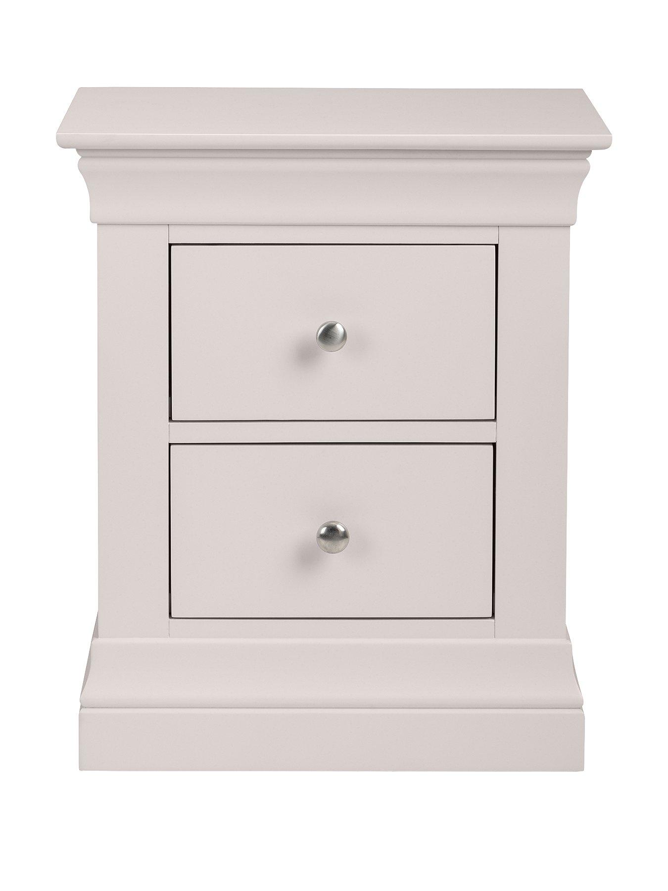  image of julian-bowen-clermont-2-drawer-bedside-chest-light-grey