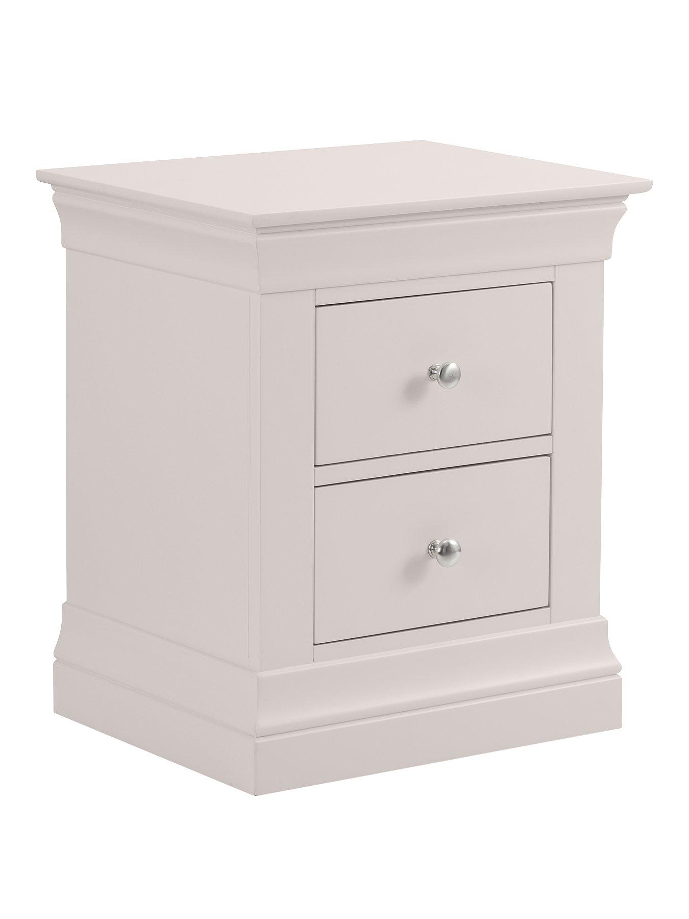  image of julian-bowen-clermont-2-drawer-bedside-chest-light-grey