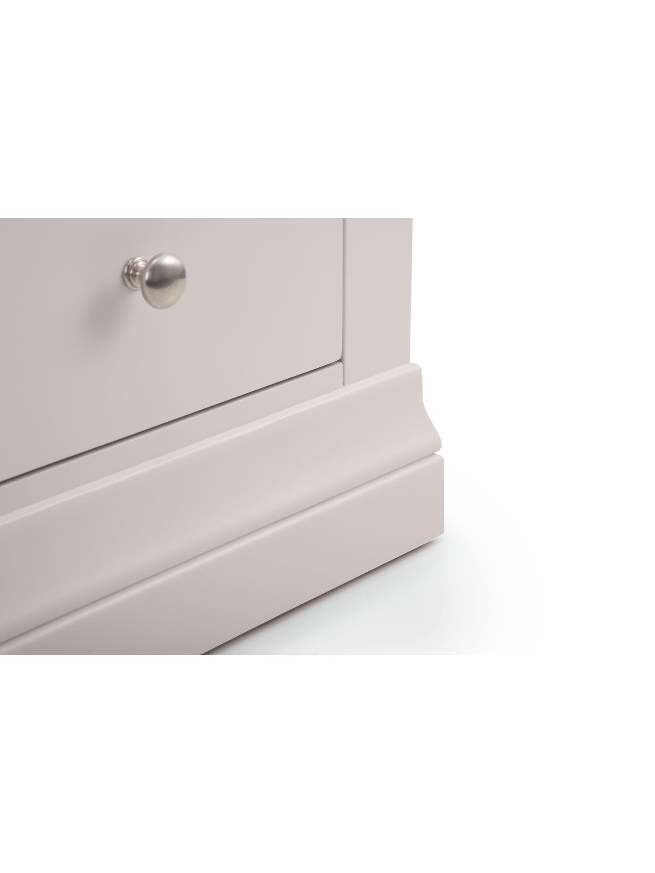  image of julian-bowen-clermont-2-drawer-bedside-chest-light-grey