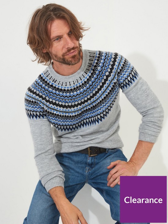 front image of joe-browns-winter-weekends-knit-jumper-light-grey