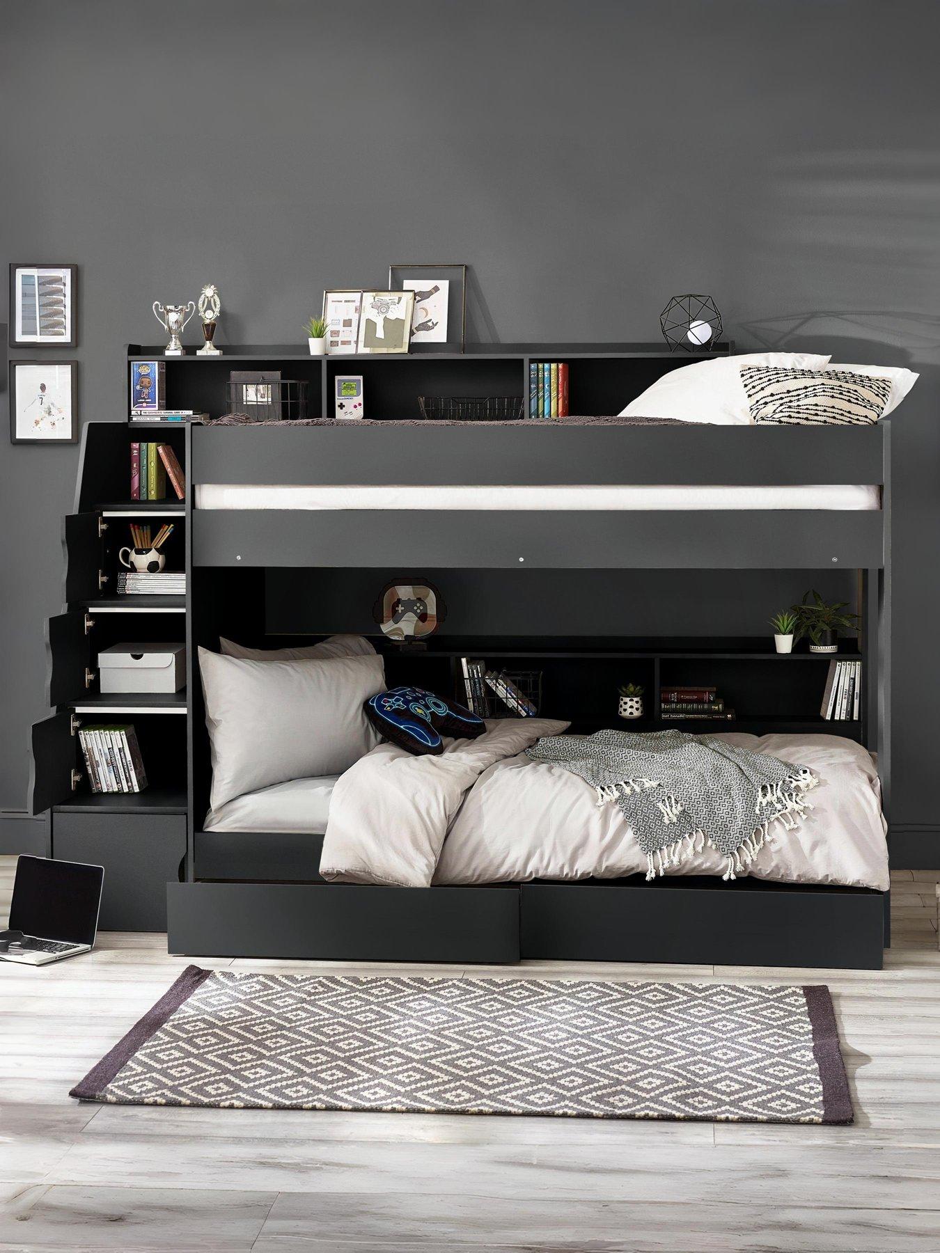 Julian Bowen Camelot Staircase Bunk Bed Dark Grey