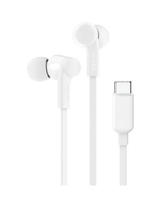 front image of belkin-soundform-headphones-with-usb-c-connector-white