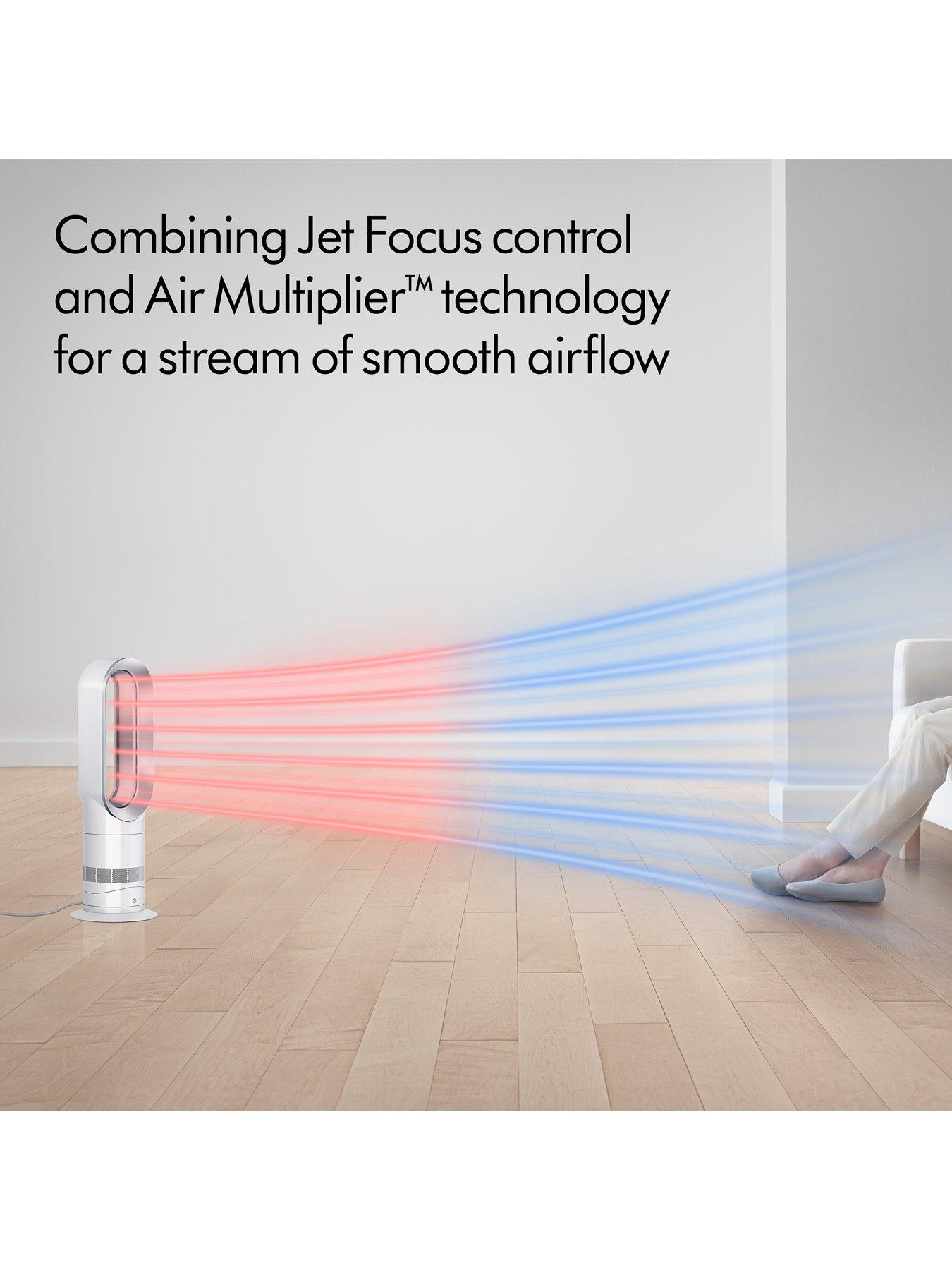 Image 3 of 6 of Dyson Hot+Cool Jet Focus AM09 Cooling Fan and Heater - White &amp; Nickel