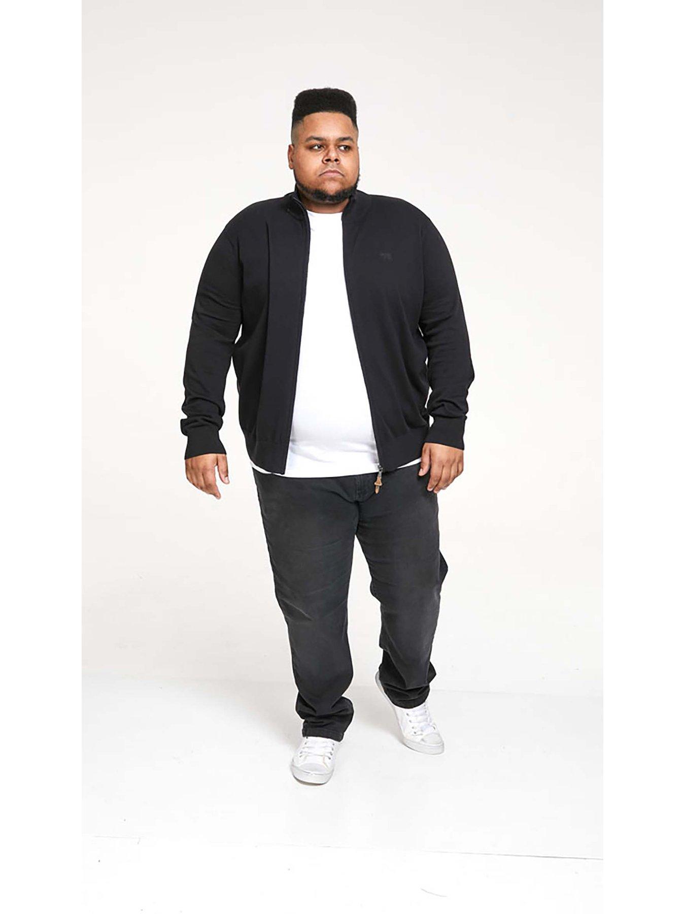  image of d555-zip-through-knitted-sweater-black