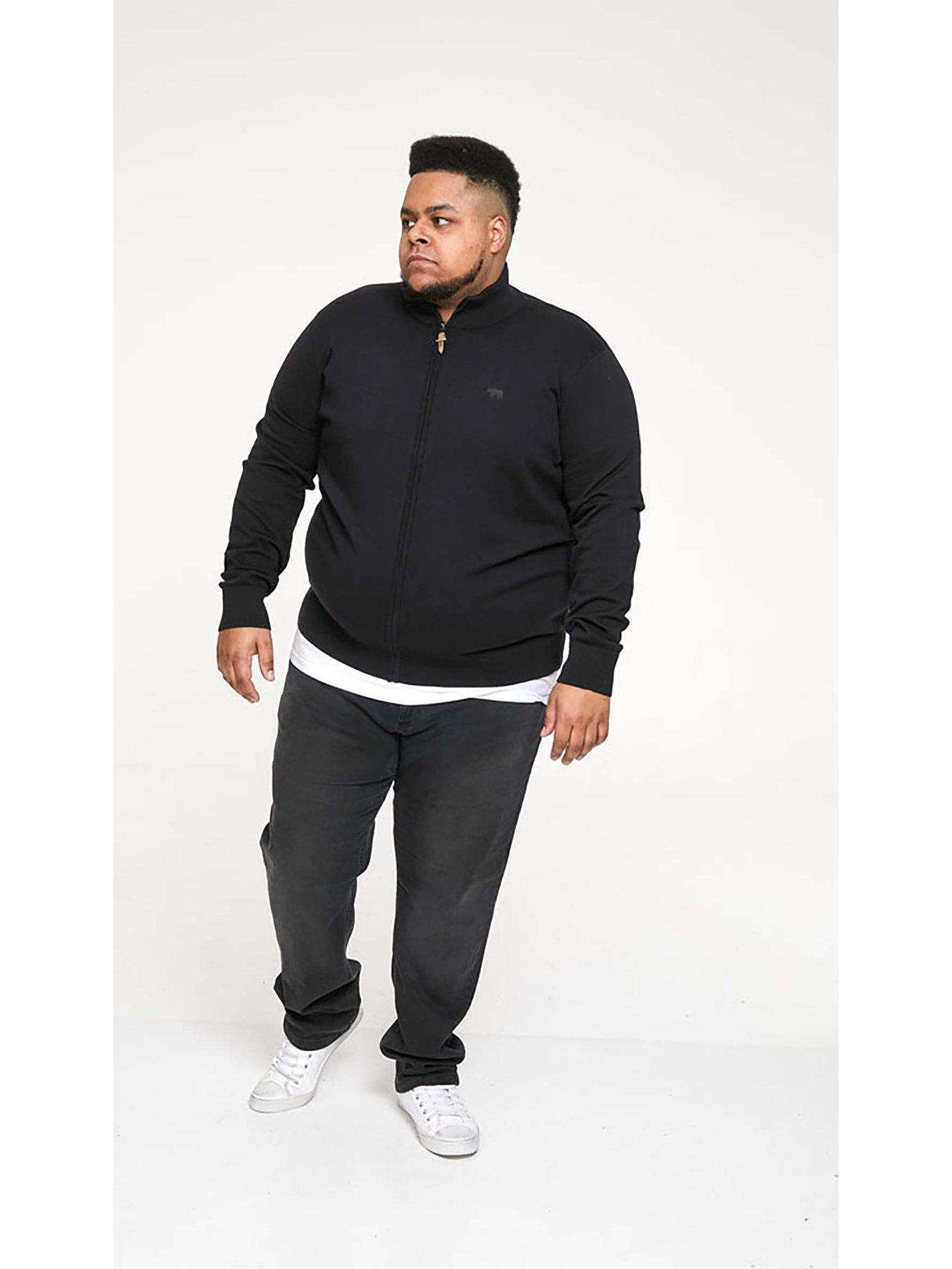  image of d555-zip-through-knitted-sweater-black