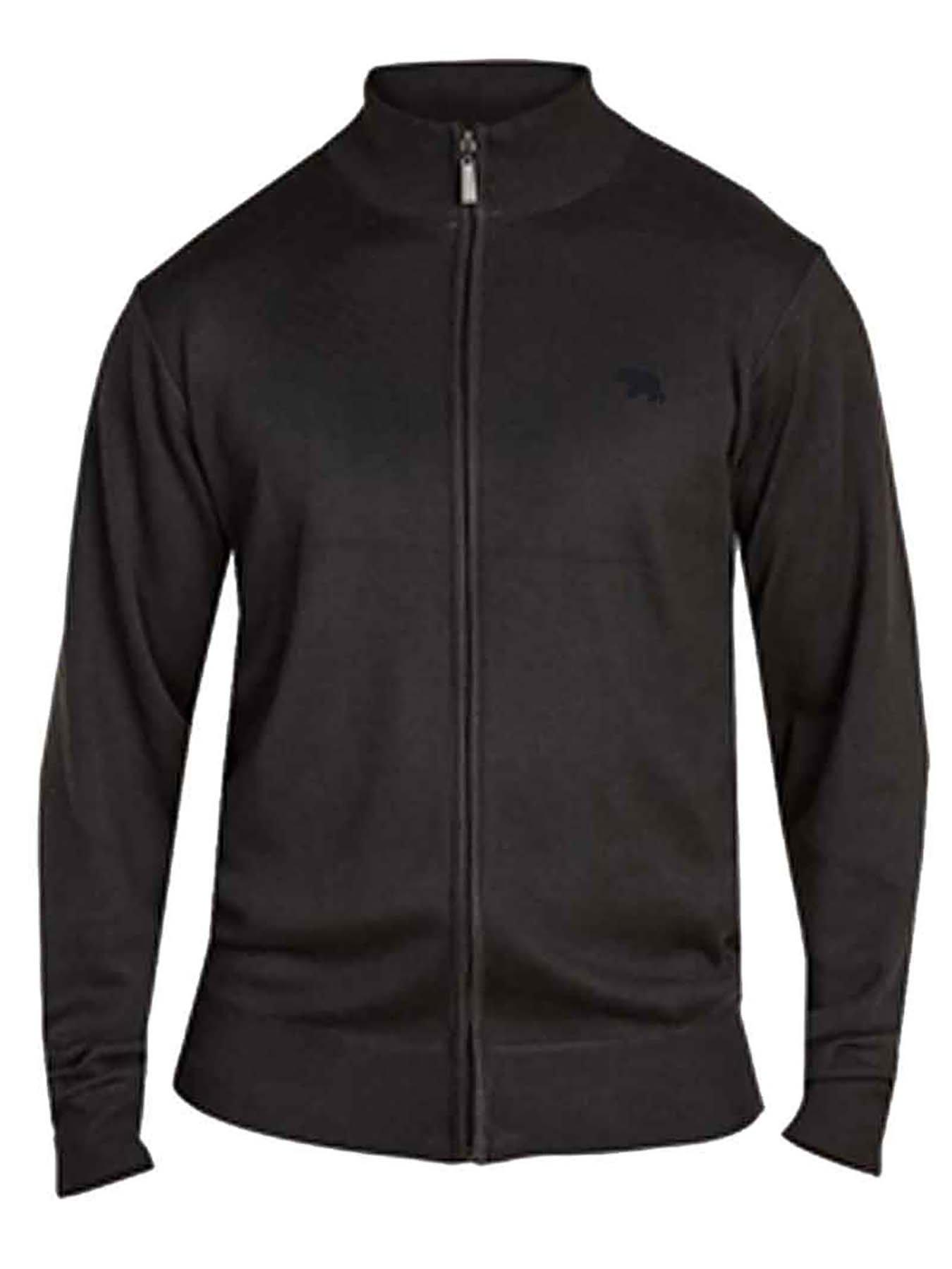  image of d555-zip-through-knitted-sweater-black