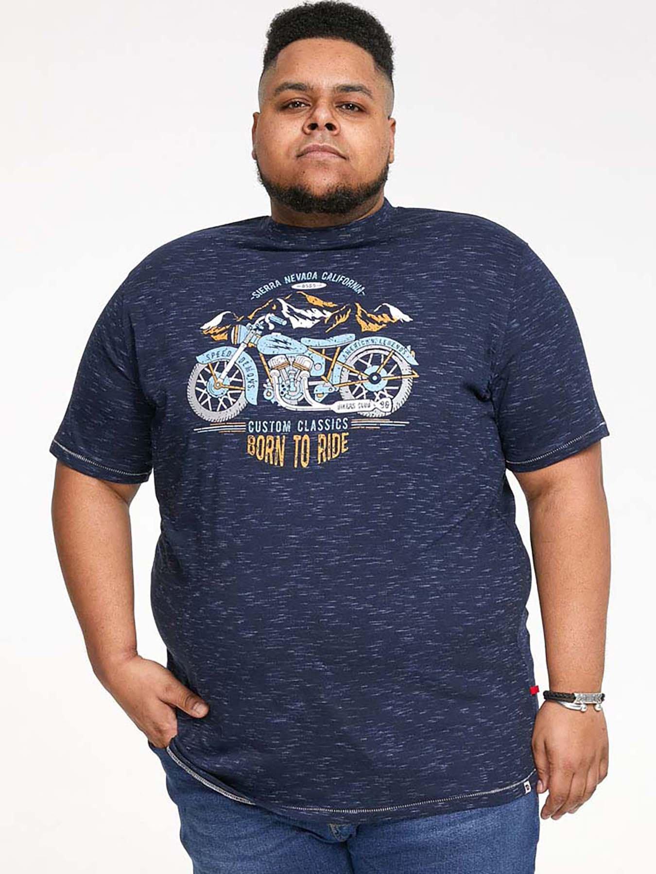 D555 Motorbike Print T-Shirt
