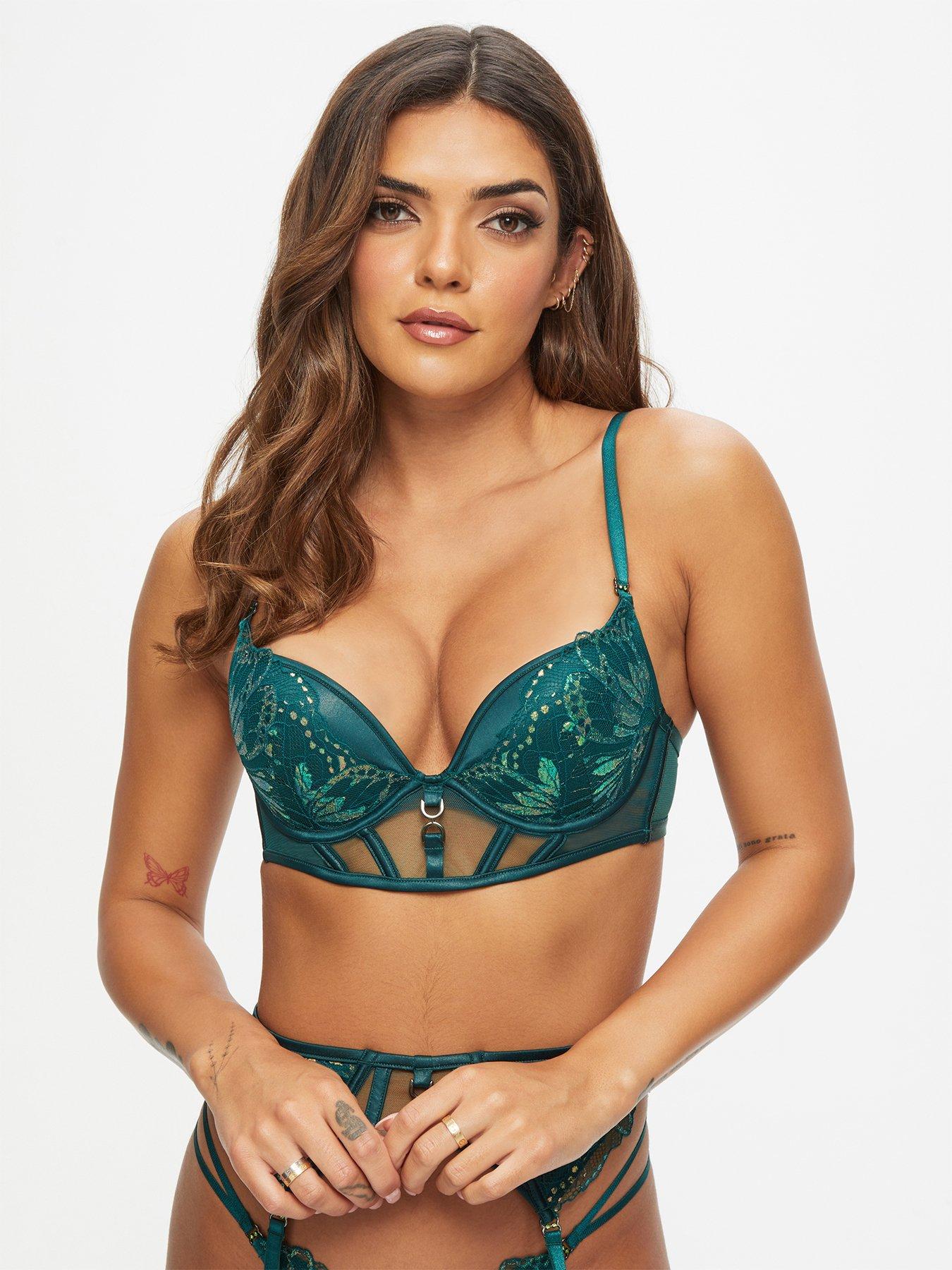 Ann Summers Luster padded plunge bra in blue