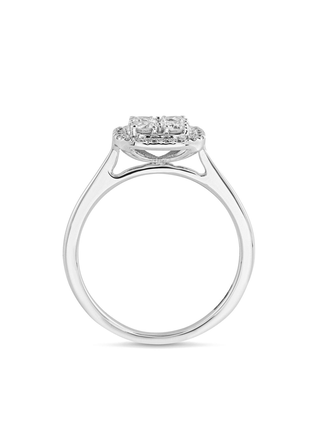 Image 5 of 6 of Love DIAMOND 9ct White Gold Lab Grown Cushion 0.50ct G VS Diamond Ring