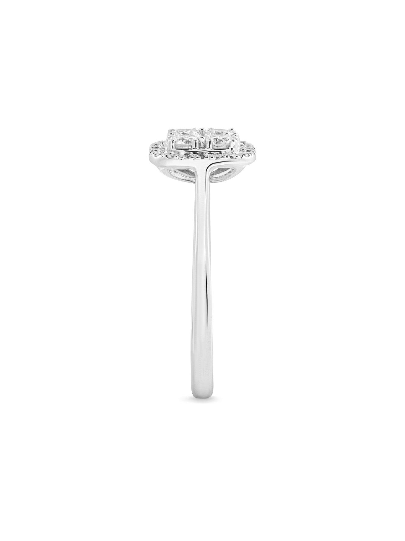 Image 6 of 6 of Love DIAMOND 9ct White Gold Lab Grown Cushion 0.50ct G VS Diamond Ring