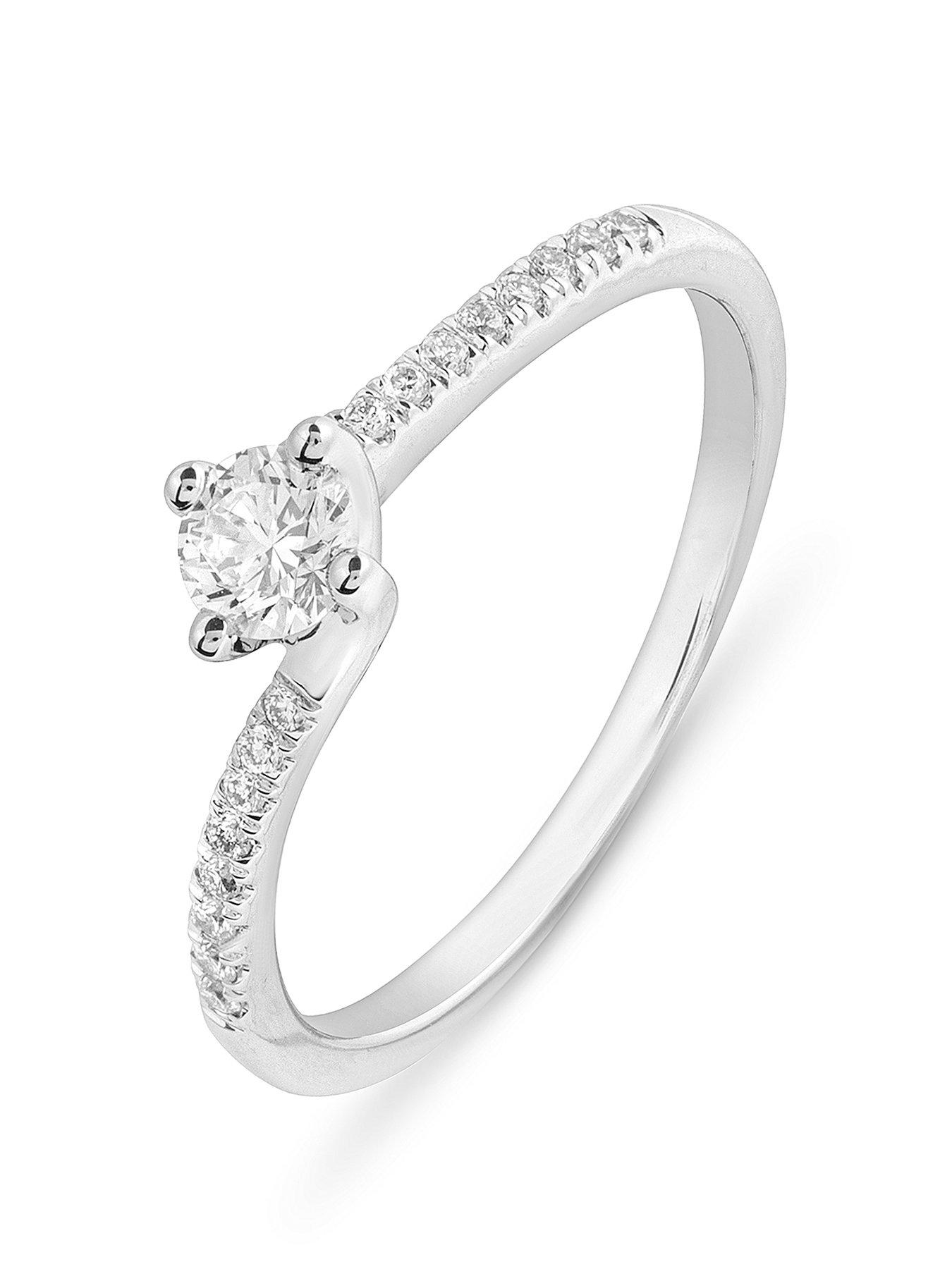 undefined Bella 9ct White Gold Lab Grown 0.33ct G VS Diamond Ring