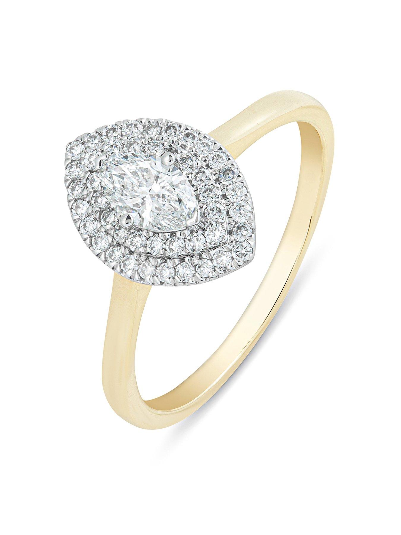 undefined Cece 9ct Gold Lab Grown Marquise 0.55ct G VS Diamond Ring