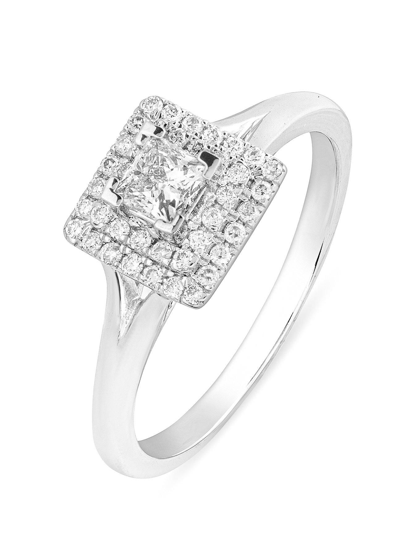 undefined Delilah 9ct White Gold Lab Grown Princess Cut 0.55ct G VS Diamond Ring