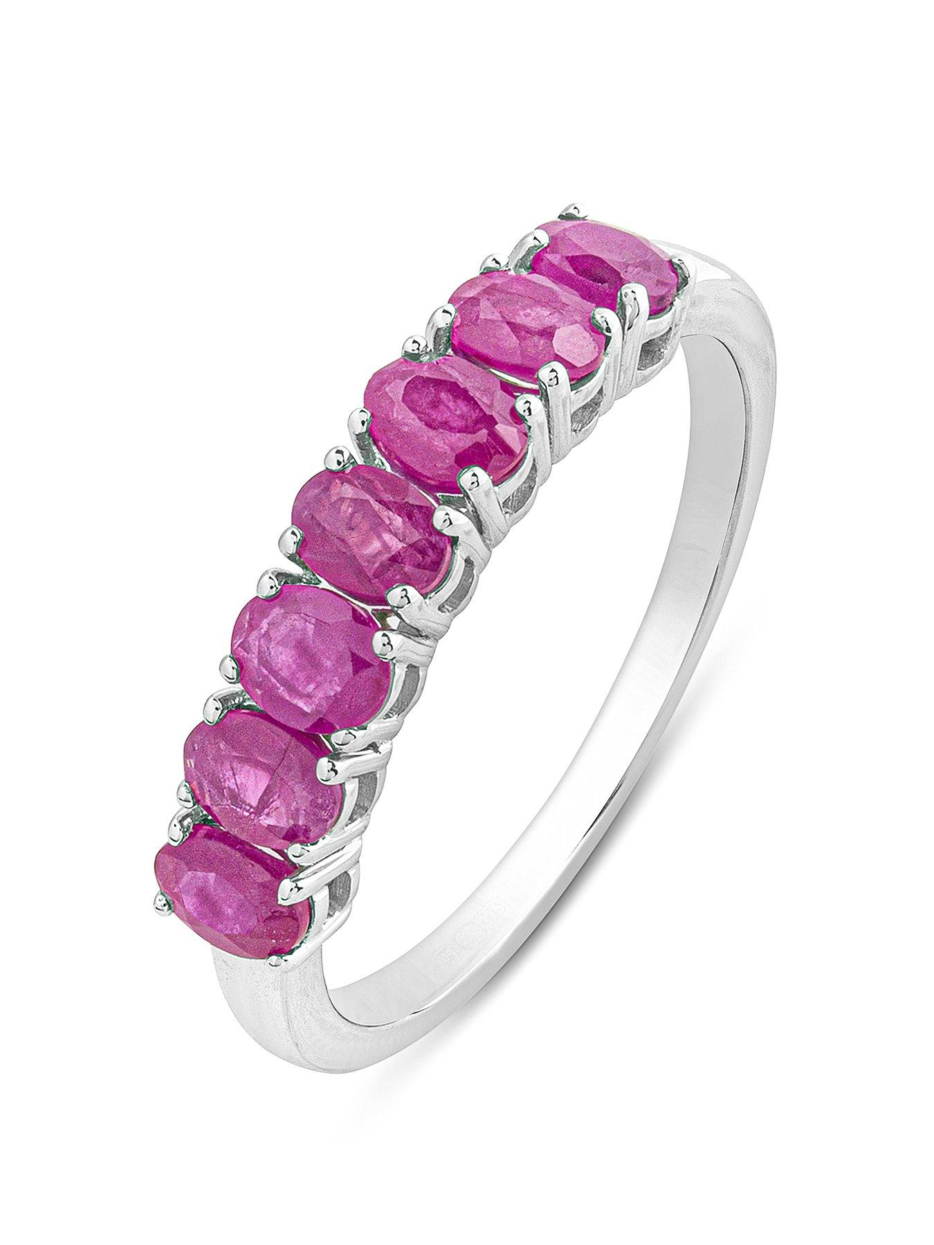 the-love-collection-eva-9ct-white-gold-natural-oval-ruby-eternity-ring