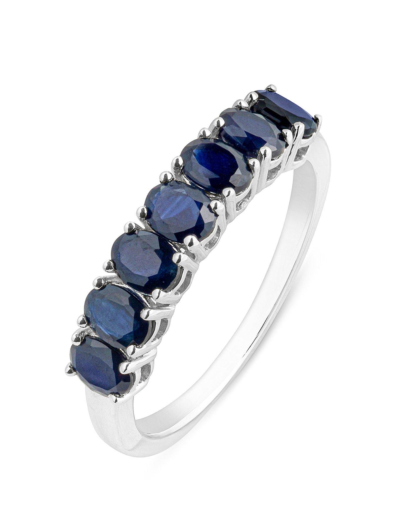 undefined Eva 9ct Gold Natural Oval Sapphire Eternity Ring