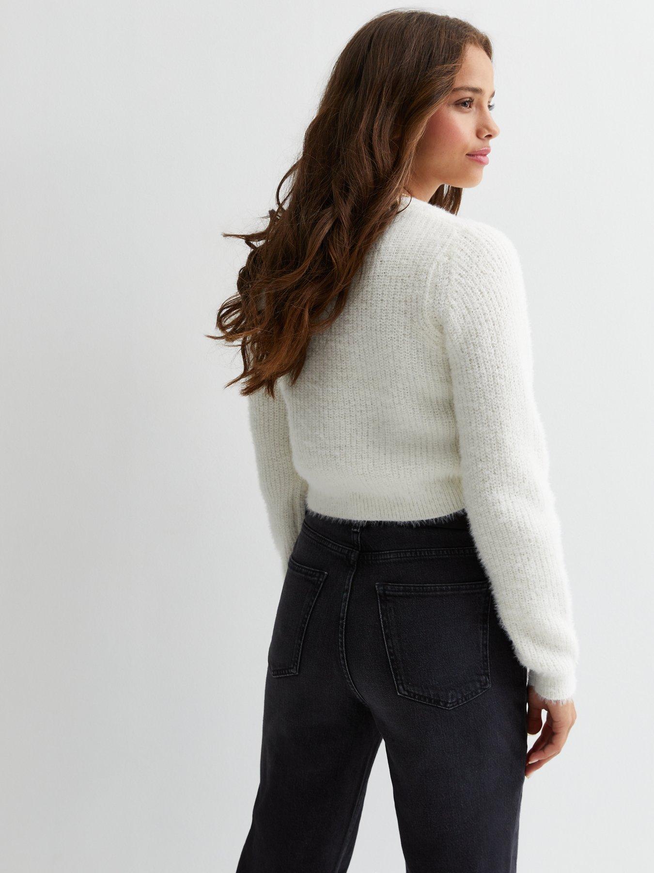 New Look 915 Girls Cream Fluffy Cardigan