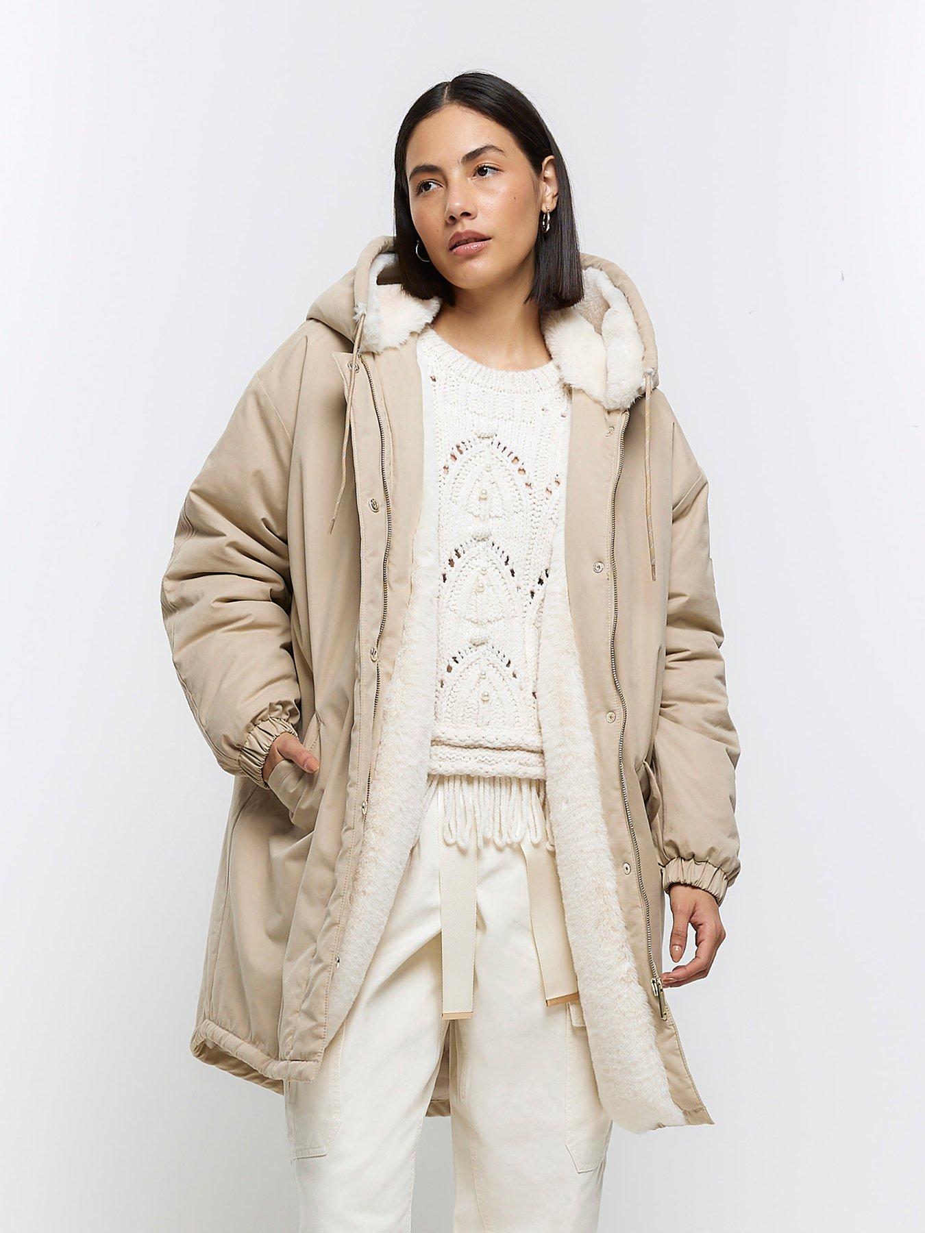 Levi's Women's Faux Fur Lined Hooded Parka Jacket (Standard and Plus Size),  White, Small : : Clothing, Shoes & Accessories